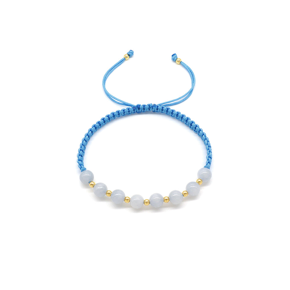 Handmade Customizable Natural Stone Beads Bracelet With Cotton Wire