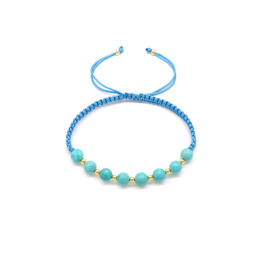 Handmade Customizable Natural Stone Beads Bracelet With Cotton Wire