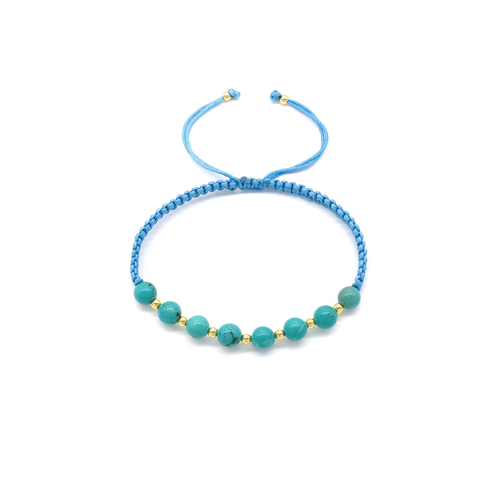 Handmade Customizable Natural Stone Beads Bracelet With Cotton Wire