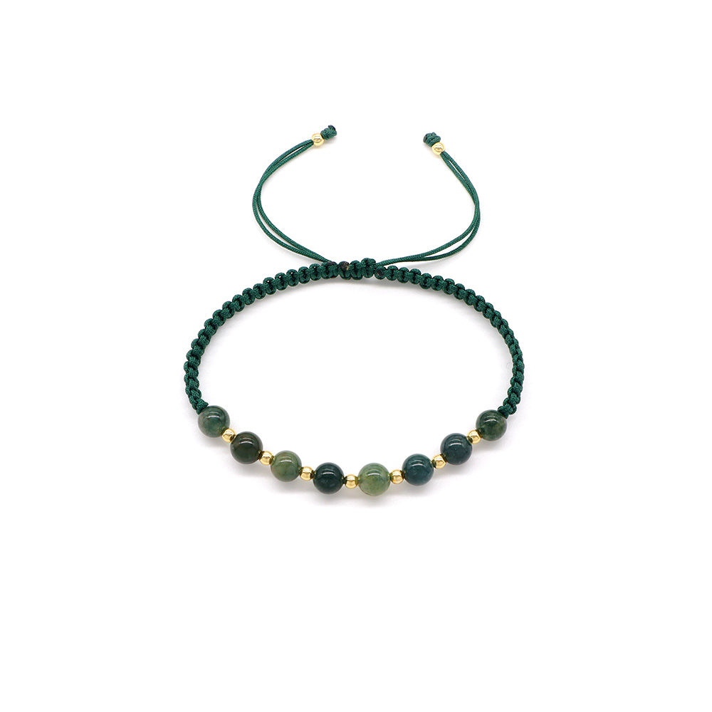 Handmade Customizable Natural Stone Beads Bracelet With Cotton Wire