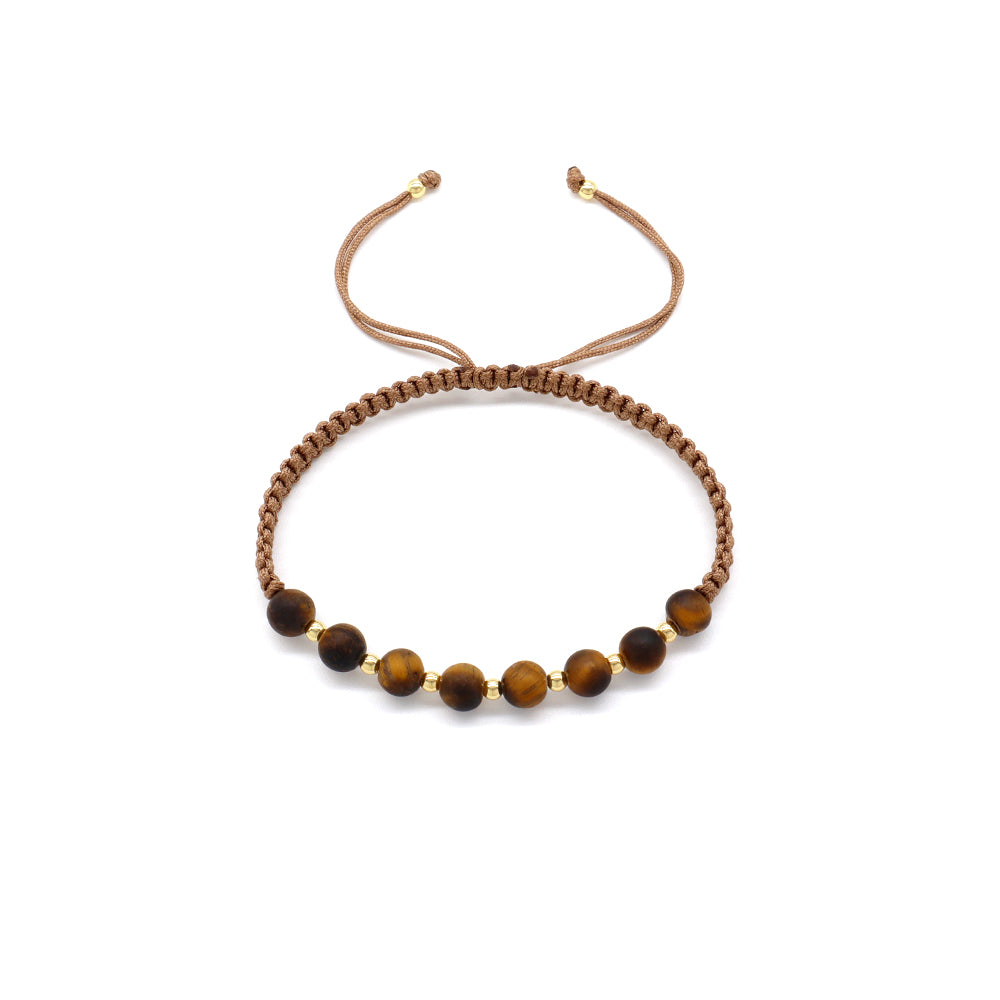 Handmade Customizable Natural Stone Beads Bracelet With Cotton Wire