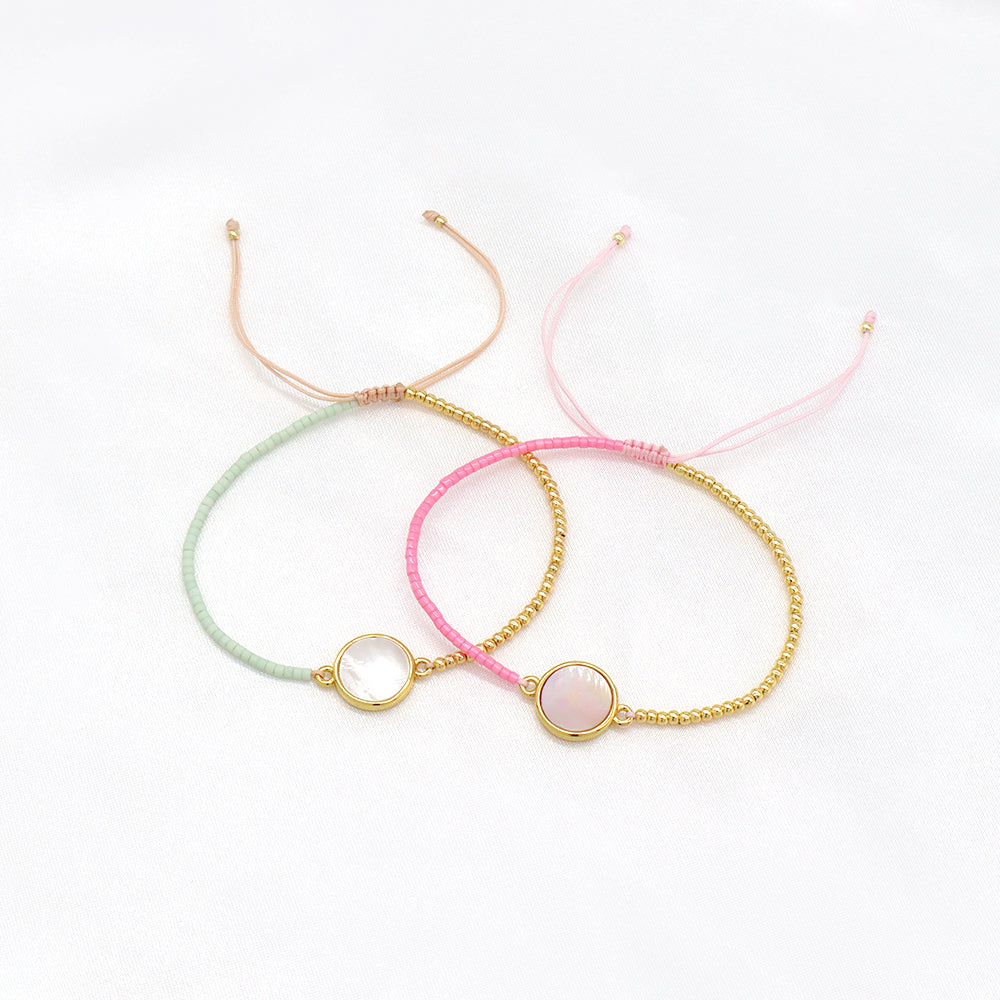 Handmade Customizable Miyuki Beads Bracelet With Shell Charm
