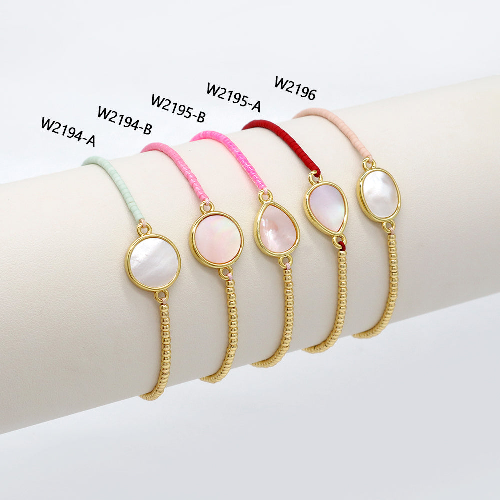 Handmade Customizable Miyuki Beads Bracelet With Shell Charm