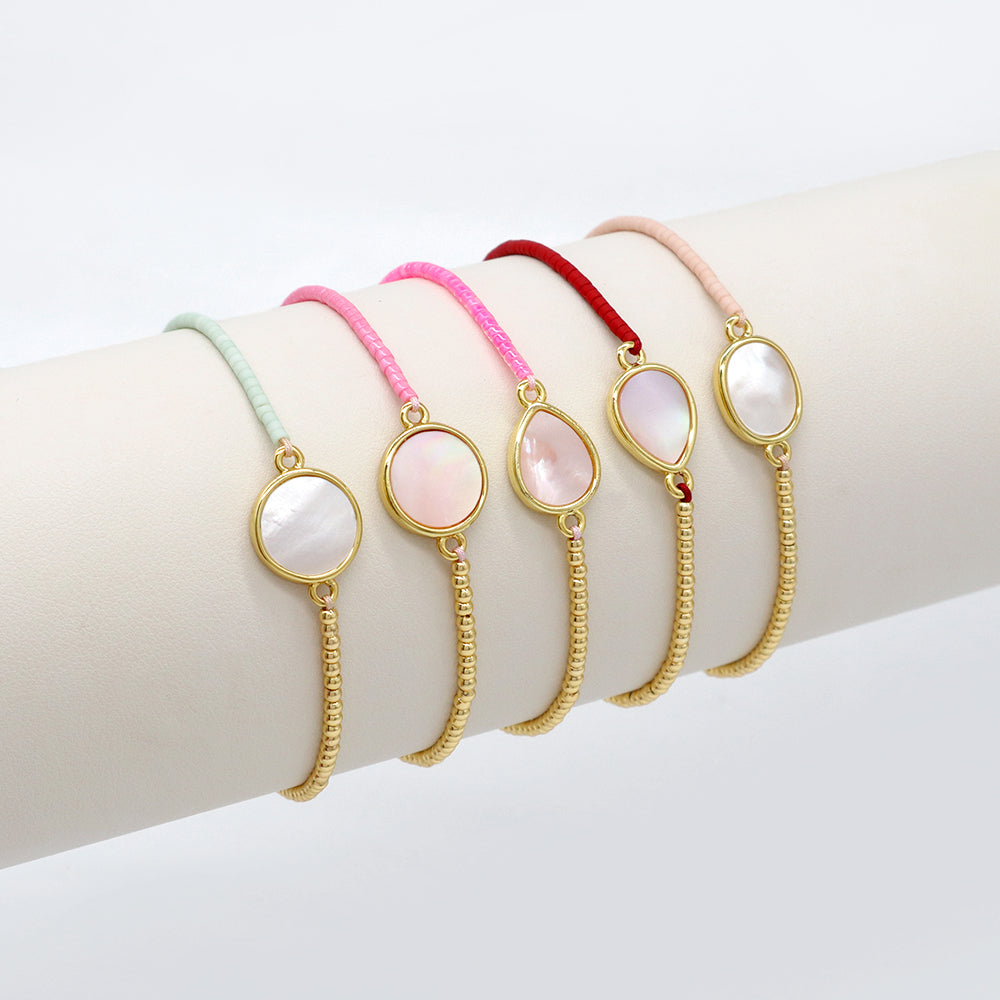 Handmade Customizable Miyuki Beads Bracelet With Shell Charm