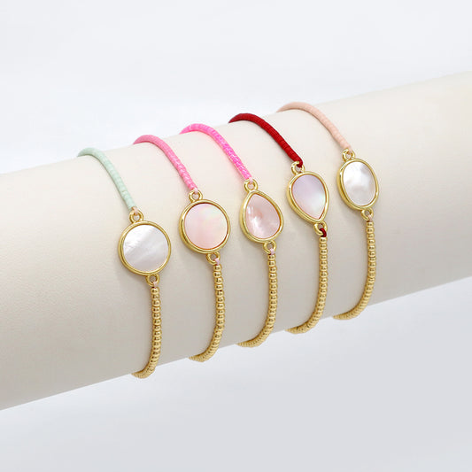 Handmade Customizable Miyuki Beads Bracelet With Shell Charm