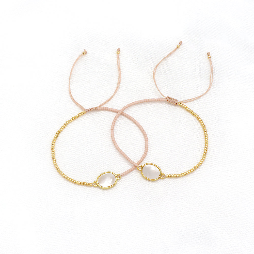 Handmade Customizable Miyuki Beads Bracelet With Shell Charm