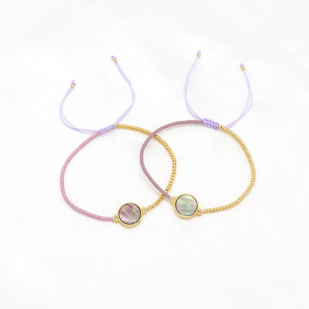 Handmade Customizable Miyuki Beads Bracelet With Shell Charm