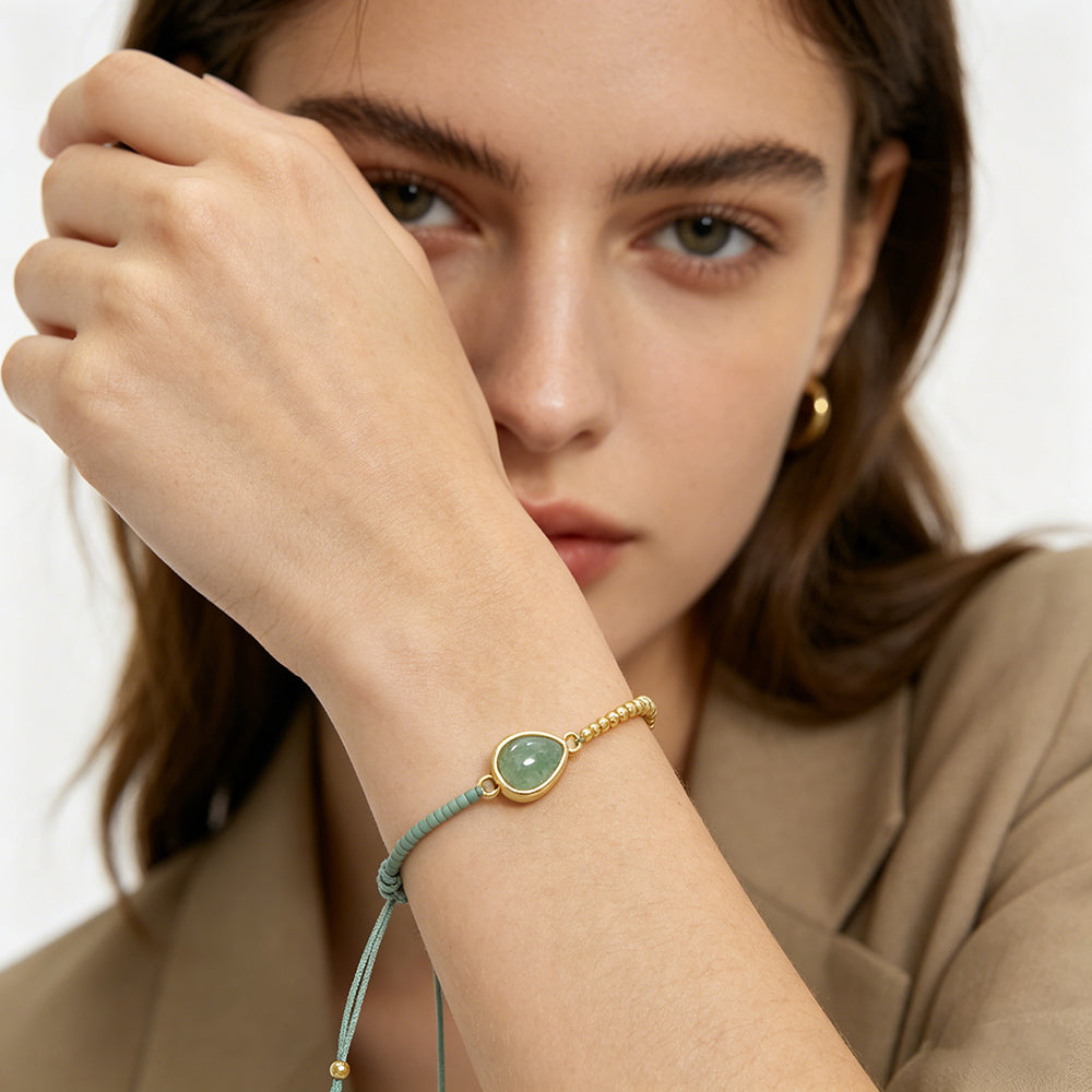 Handmade Customizable Miyuki Beads Bracelet With Nature Stone Charm