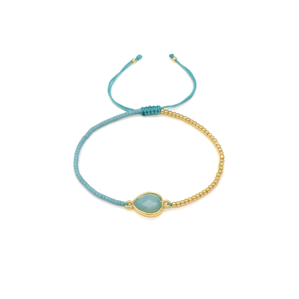 Handmade Customizable Miyuki Beads Bracelet With Nature Stone Charm