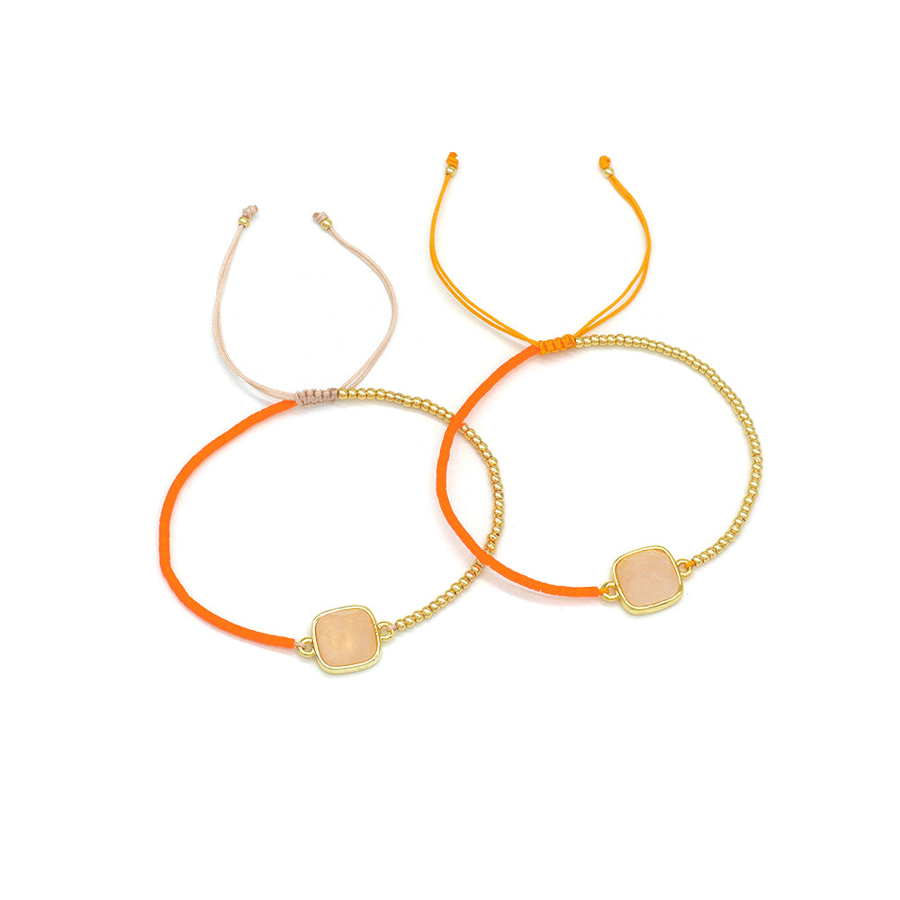 Handmade Customizable Miyuki Beads Bracelet With Nature Stone Charm