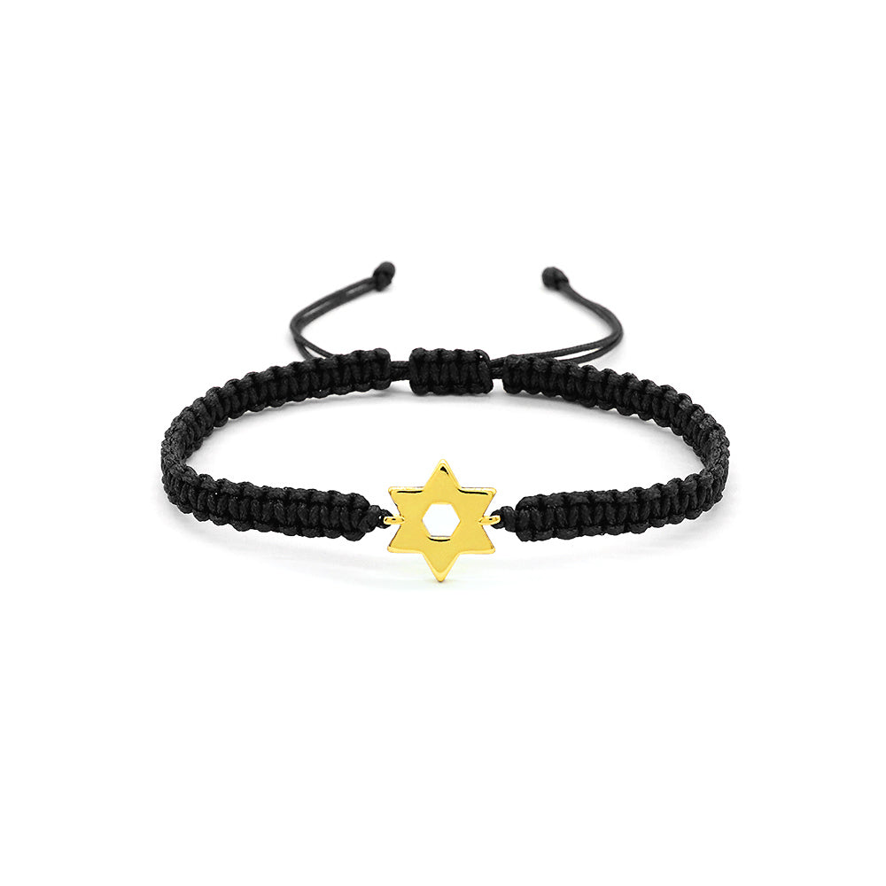 Handmade Customizable Brass Charm Bracelet With Cotton Wire