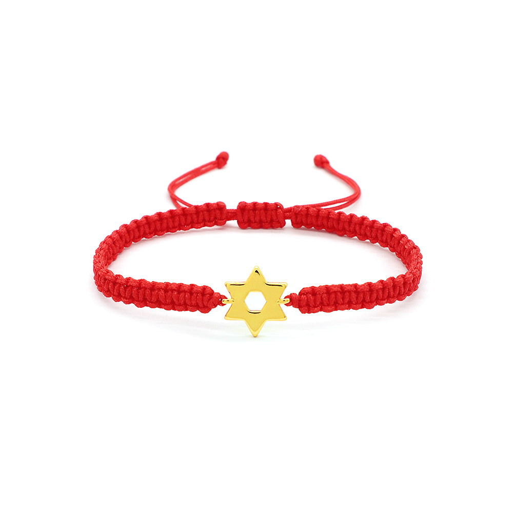 Handmade Customizable Brass Charm Bracelet With Cotton Wire