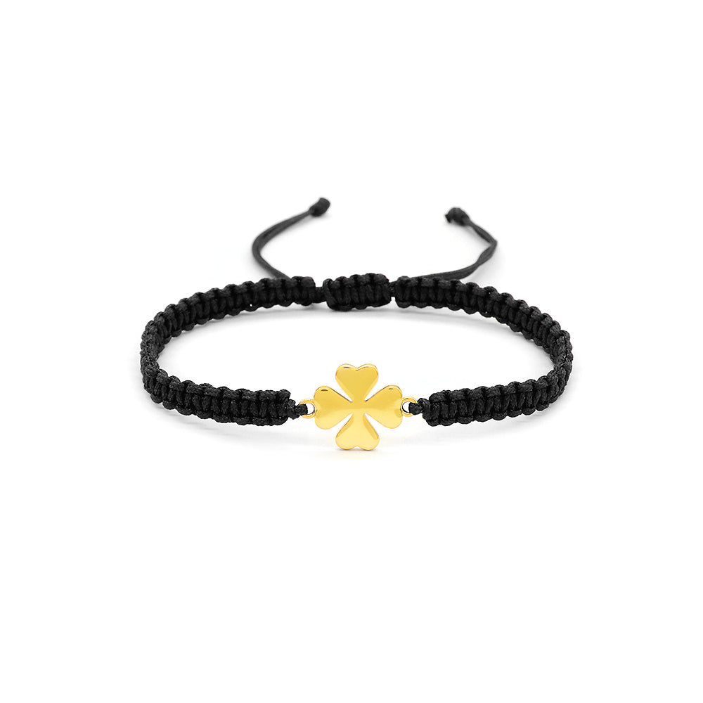 Handmade Customizable Brass Charm Bracelet With Cotton Wire