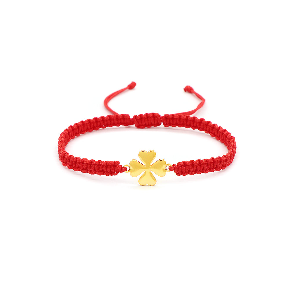 Handmade Customizable Brass Charm Bracelet With Cotton Wire