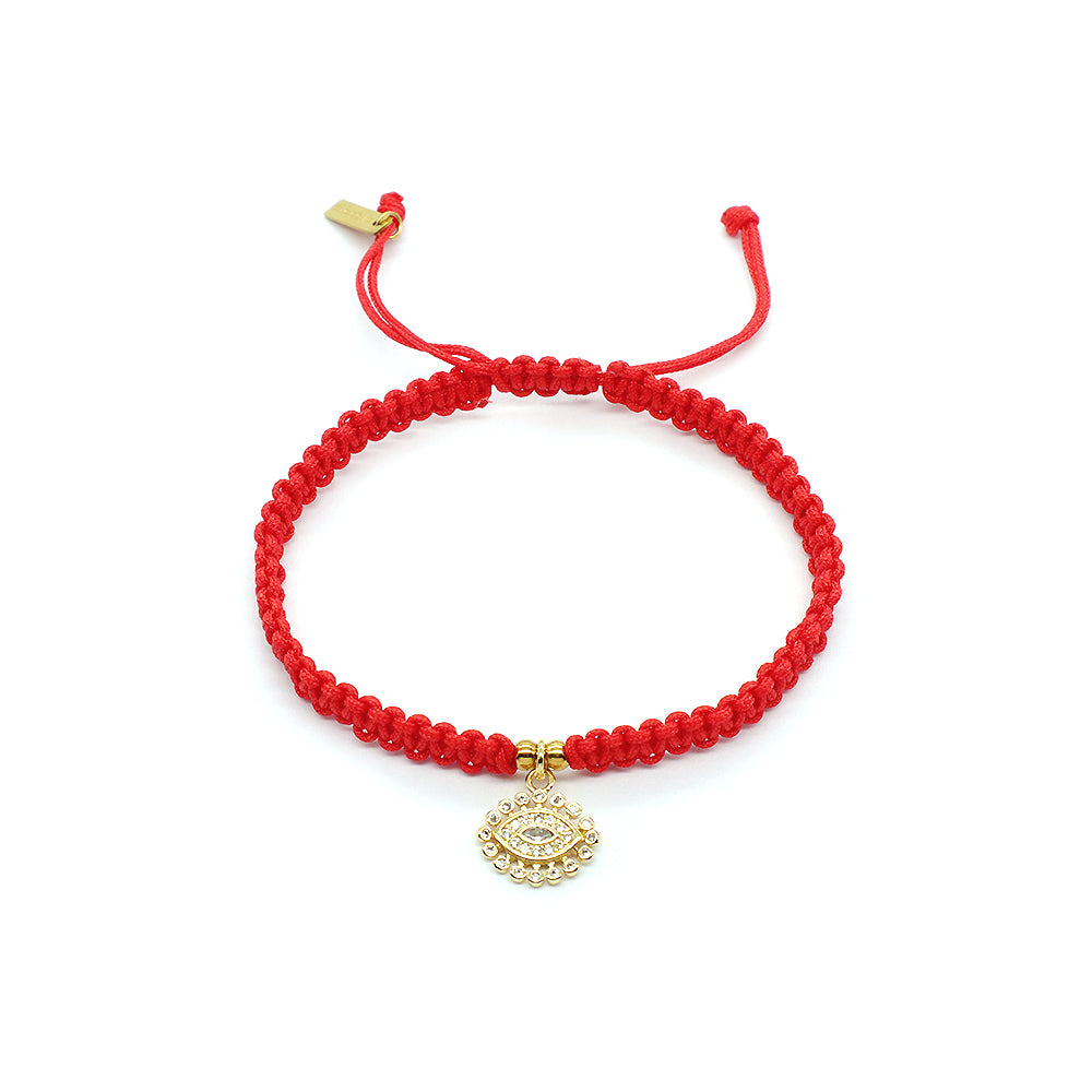 Handmade Customizable Brass Charm Bracelet With Cotton Wire