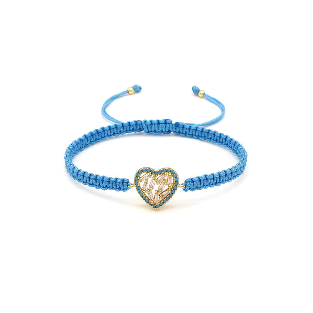 Handmade Customizable Brass Charm Bracelet With Cotton Wire