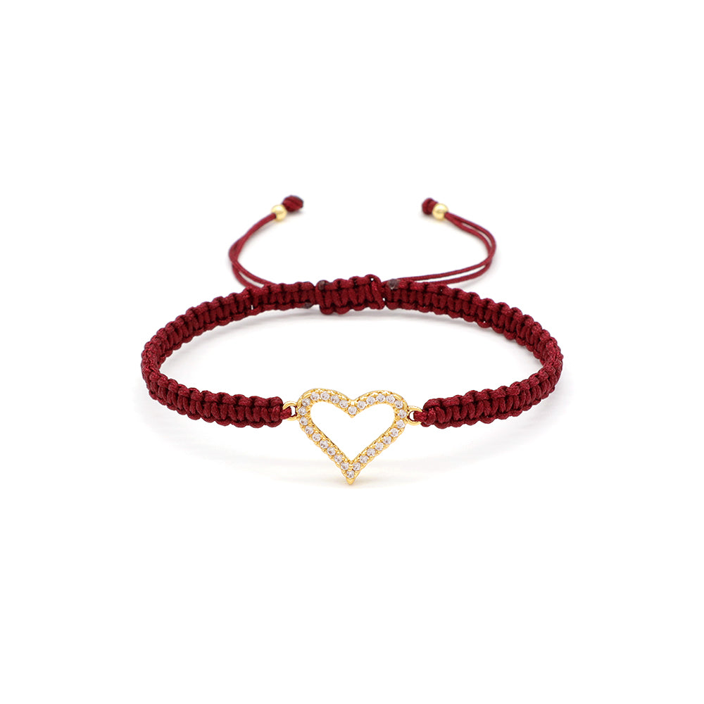 Handmade Customizable Brass Charm Bracelet With Cotton Wire