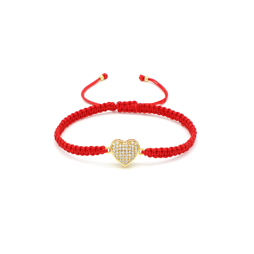 Handmade Customizable Brass Charm Bracelet With Cotton Wire