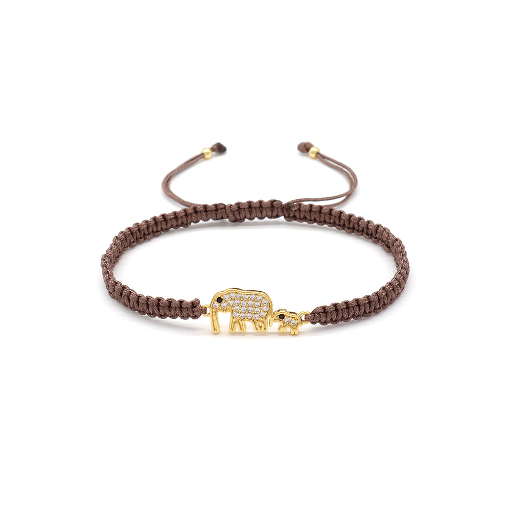 Handmade Customizable Brass Charm Bracelet With Cotton Wire