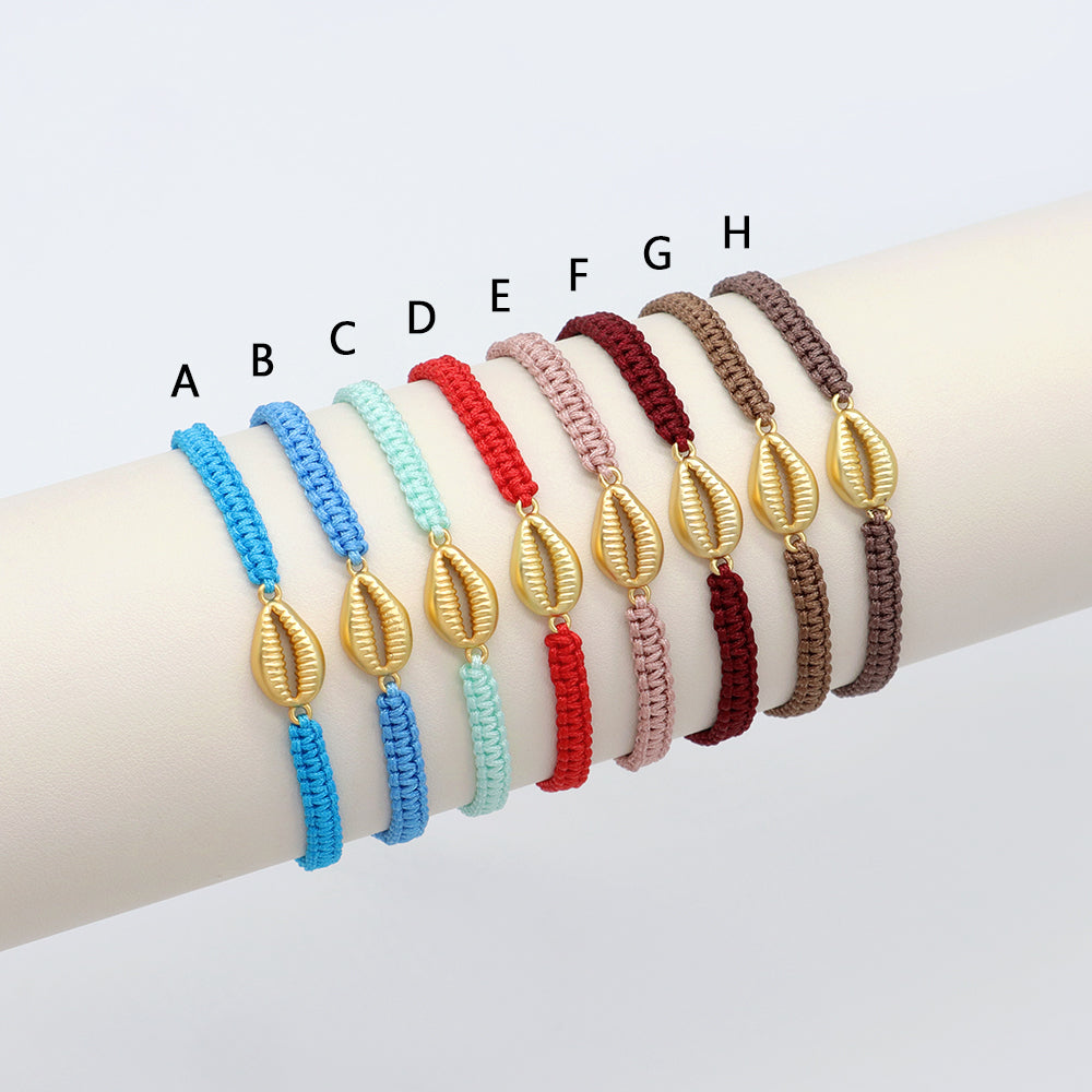 Handmade Customizable Brass Charm Bracelet With Cotton Wire