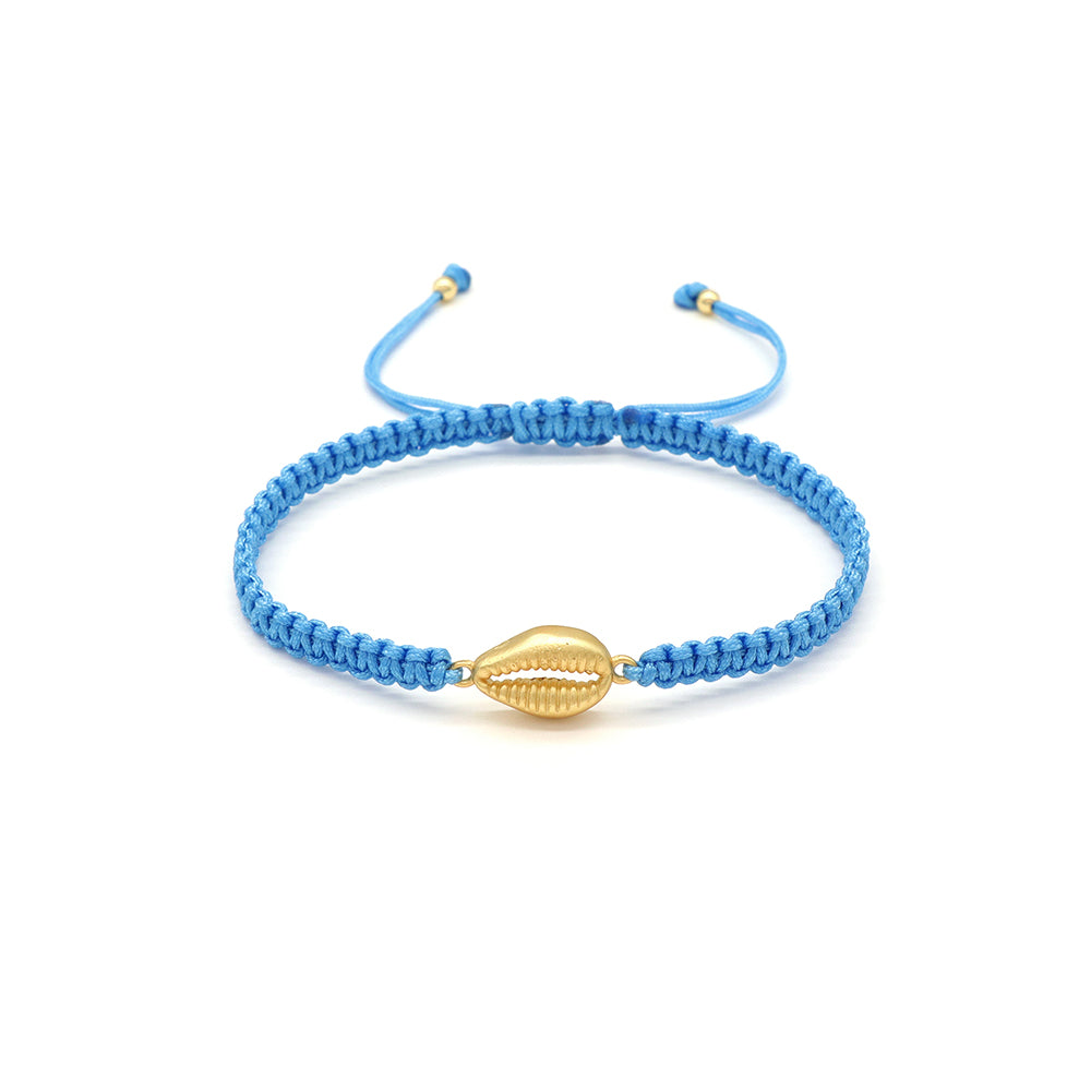 Handmade Customizable Brass Charm Bracelet With Cotton Wire