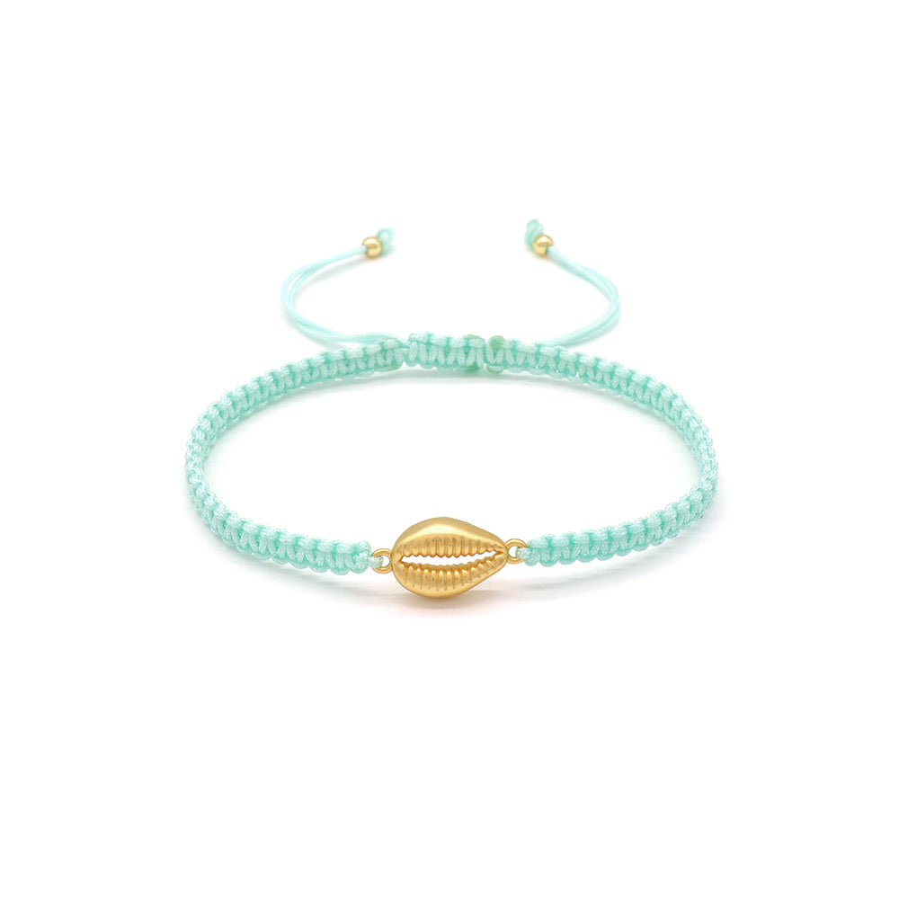 Handmade Customizable Brass Charm Bracelet With Cotton Wire