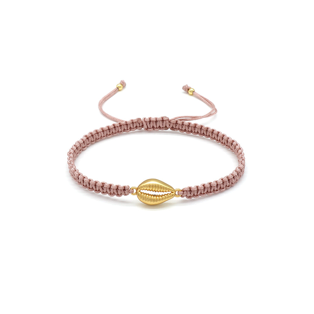 Handmade Customizable Brass Charm Bracelet With Cotton Wire