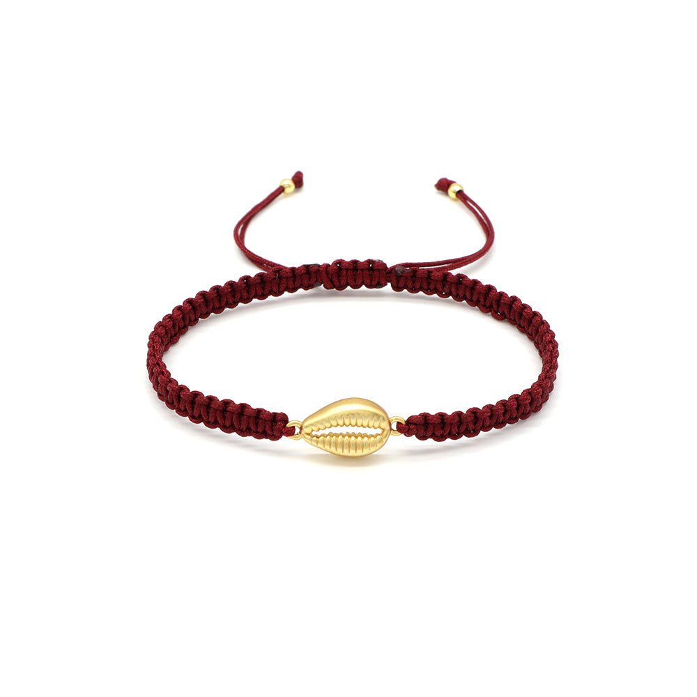 Handmade Customizable Brass Charm Bracelet With Cotton Wire