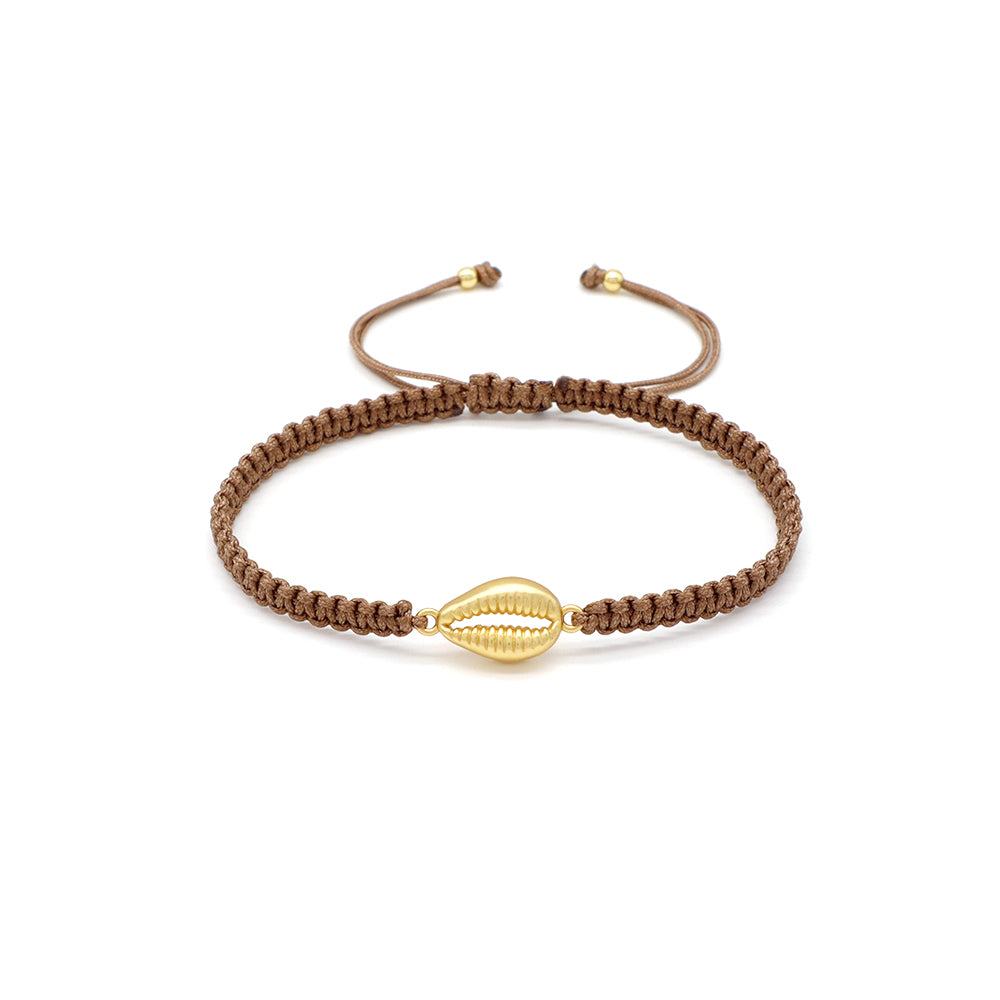 Handmade Customizable Brass Charm Bracelet With Cotton Wire