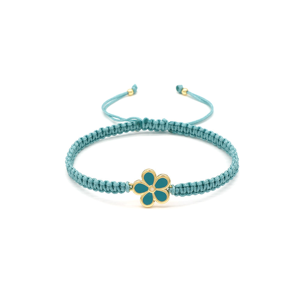 Handmade Customizable Brass Charm Bracelet With Cotton Wire