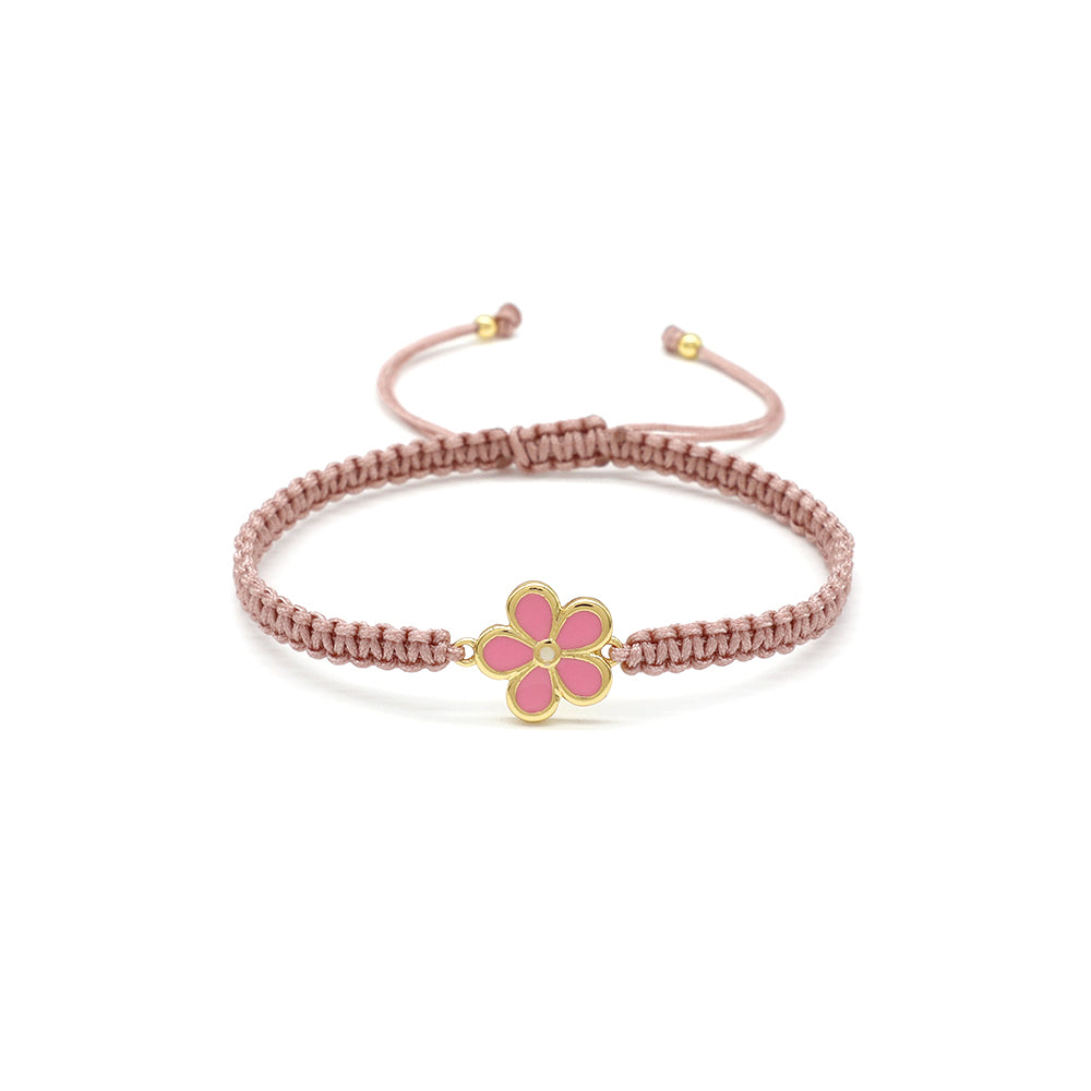 Handmade Customizable Brass Charm Bracelet With Cotton Wire