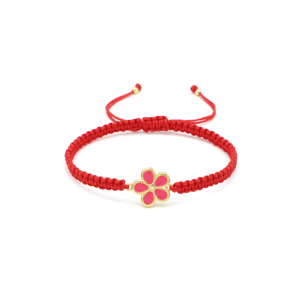 Handmade Customizable Brass Charm Bracelet With Cotton Wire