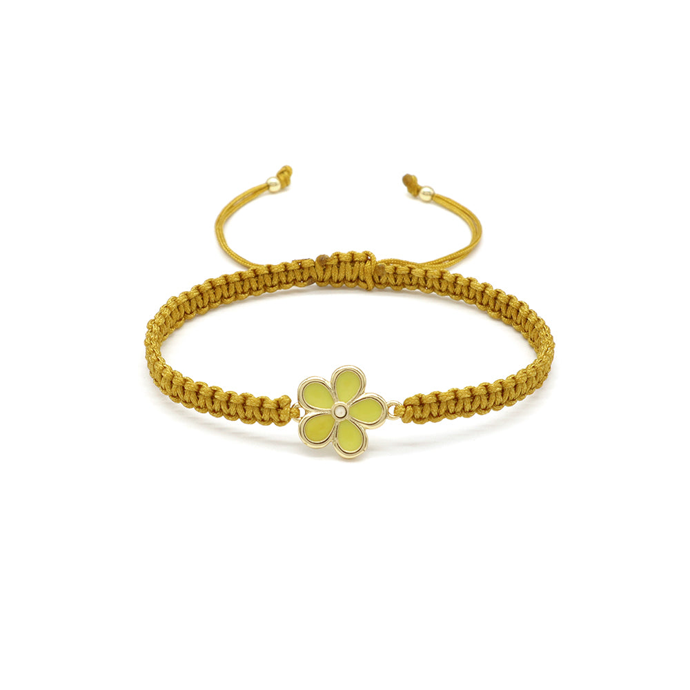 Handmade Customizable Brass Charm Bracelet With Cotton Wire