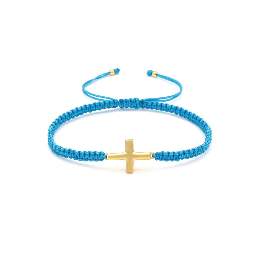 Handmade Customizable Brass Charm Bracelet With Cotton Wire