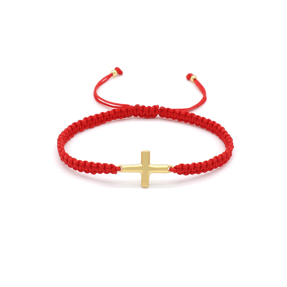 Handmade Customizable Brass Charm Bracelet With Cotton Wire