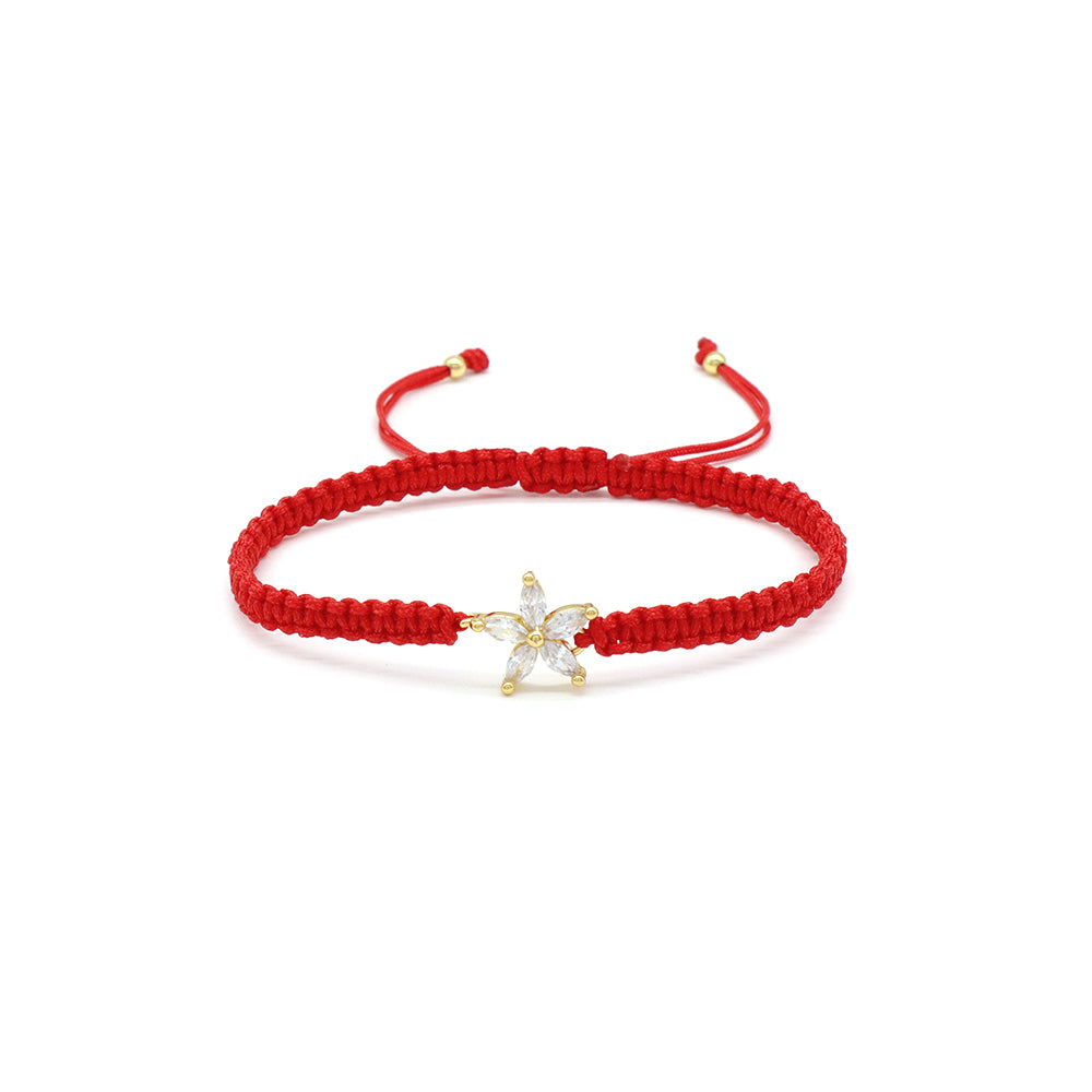 Handmade Customizable Brass Charm Bracelet With Cotton Wire