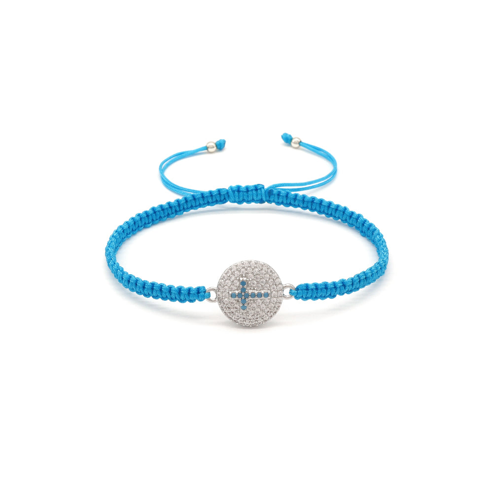 Handmade Customizable Brass Charm Bracelet With Cotton Wire