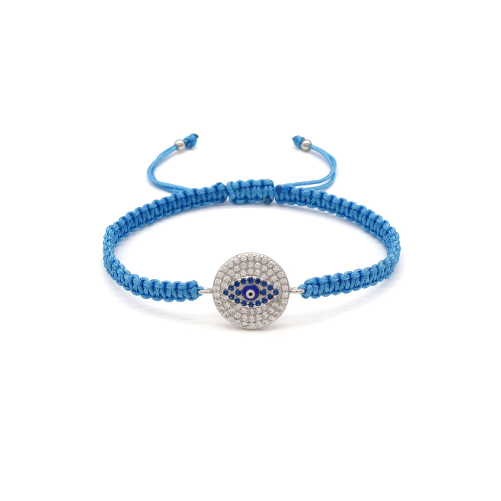 Handmade Customizable Brass Charm Bracelet With Cotton Wire