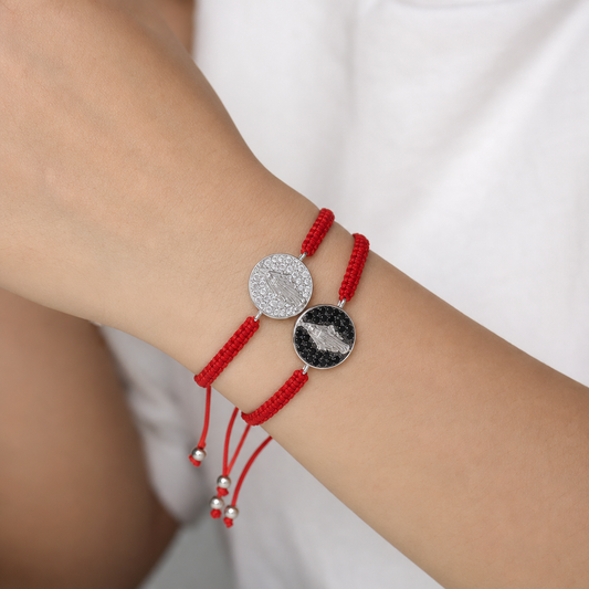 Handmade Customizable Brass Charm Bracelet With Cotton Wire
