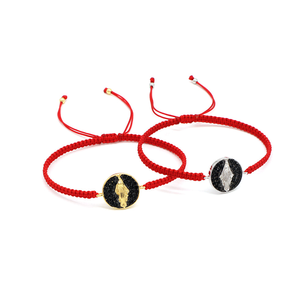 Handmade Customizable Brass Charm Bracelet With Cotton Wire