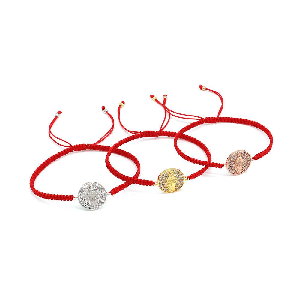 Handmade Customizable Brass Charm Bracelet With Cotton Wire