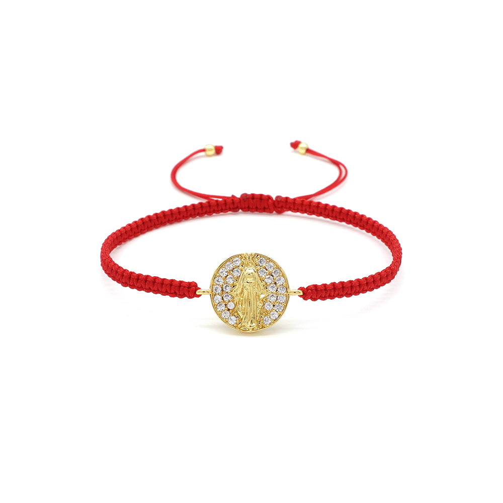 Handmade Customizable Brass Charm Bracelet With Cotton Wire