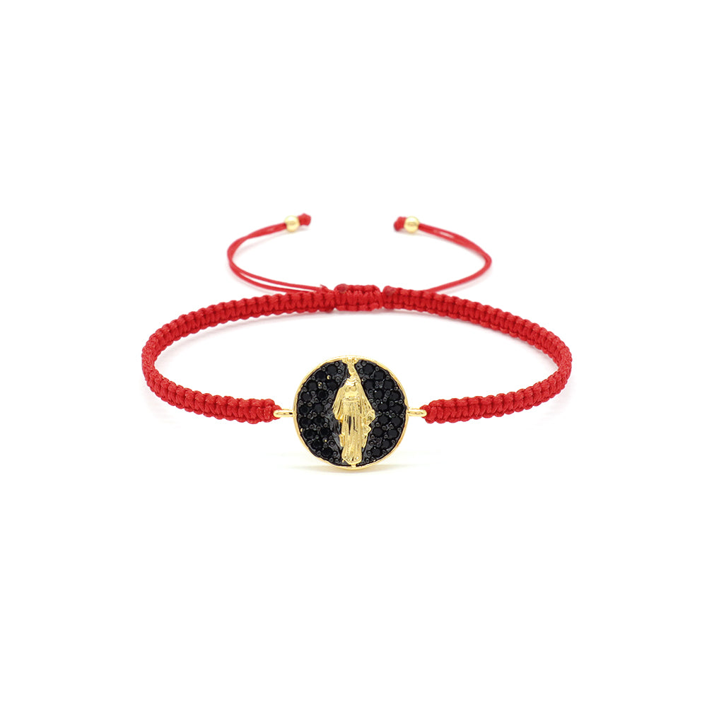 Handmade Customizable Brass Charm Bracelet With Cotton Wire