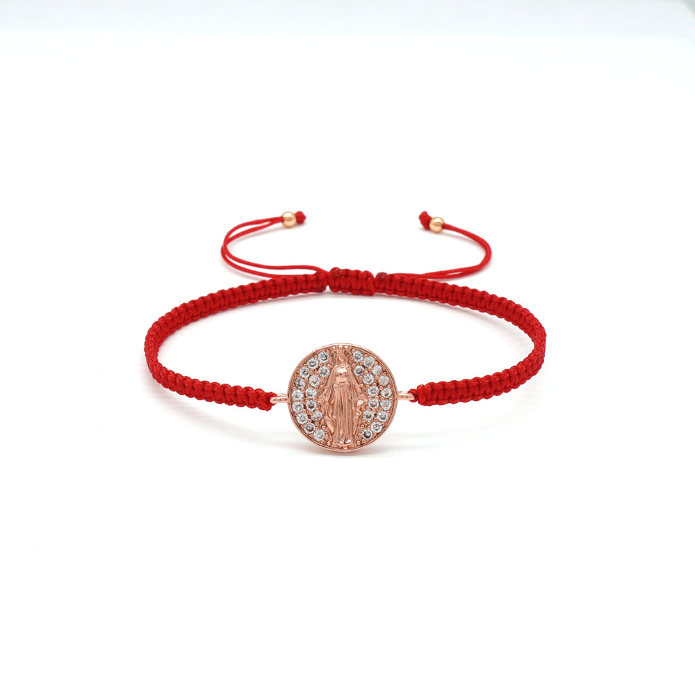 Handmade Customizable Brass Charm Bracelet With Cotton Wire