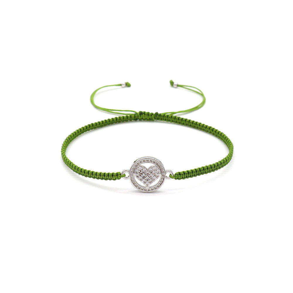Handmade Customizable Brass Charm Bracelet With Cotton Wire