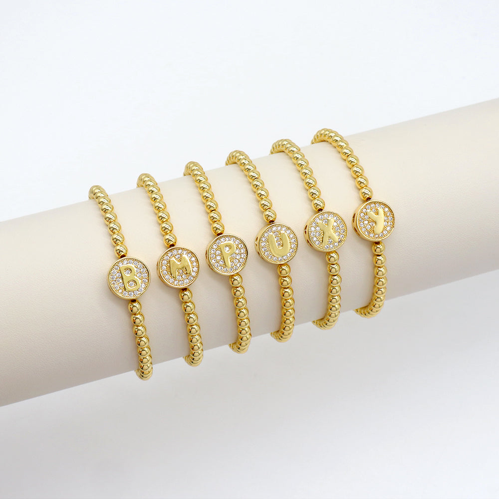 Handmade Customizable 4mm / 6mm Brass Beads Bracelet