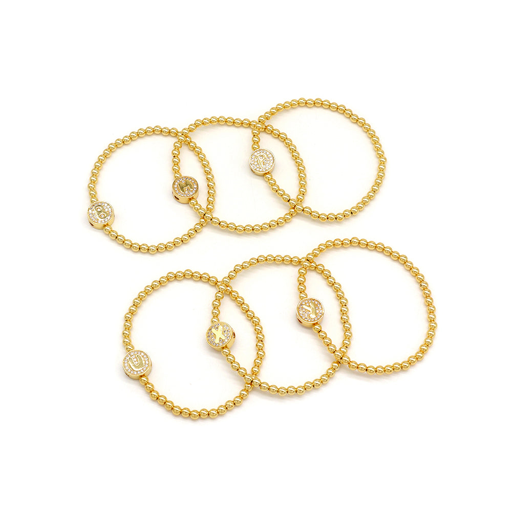 Handmade Customizable 4mm / 6mm Brass Beads Bracelet