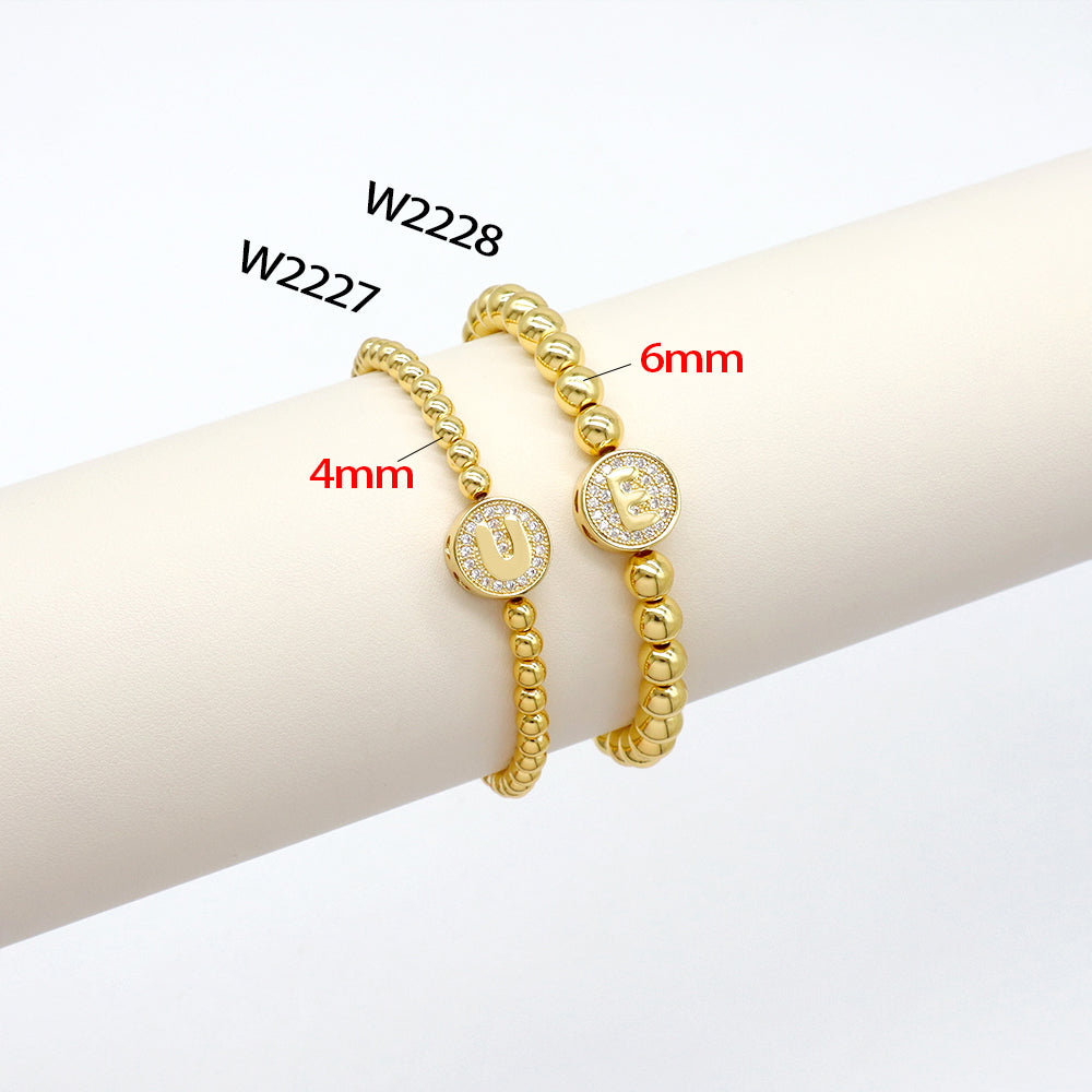 Handmade Customizable 4mm / 6mm Brass Beads Bracelet