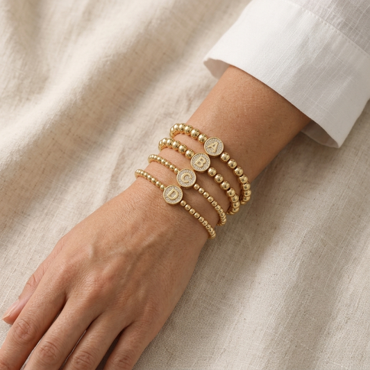 Handmade Customizable 4mm / 6mm Brass Beads Bracelet