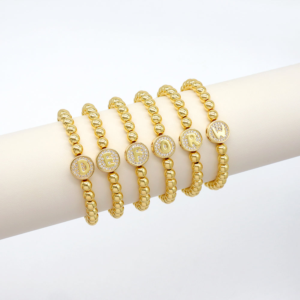 Handmade Customizable 4mm / 6mm Brass Beads Bracelet